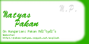 matyas pakan business card